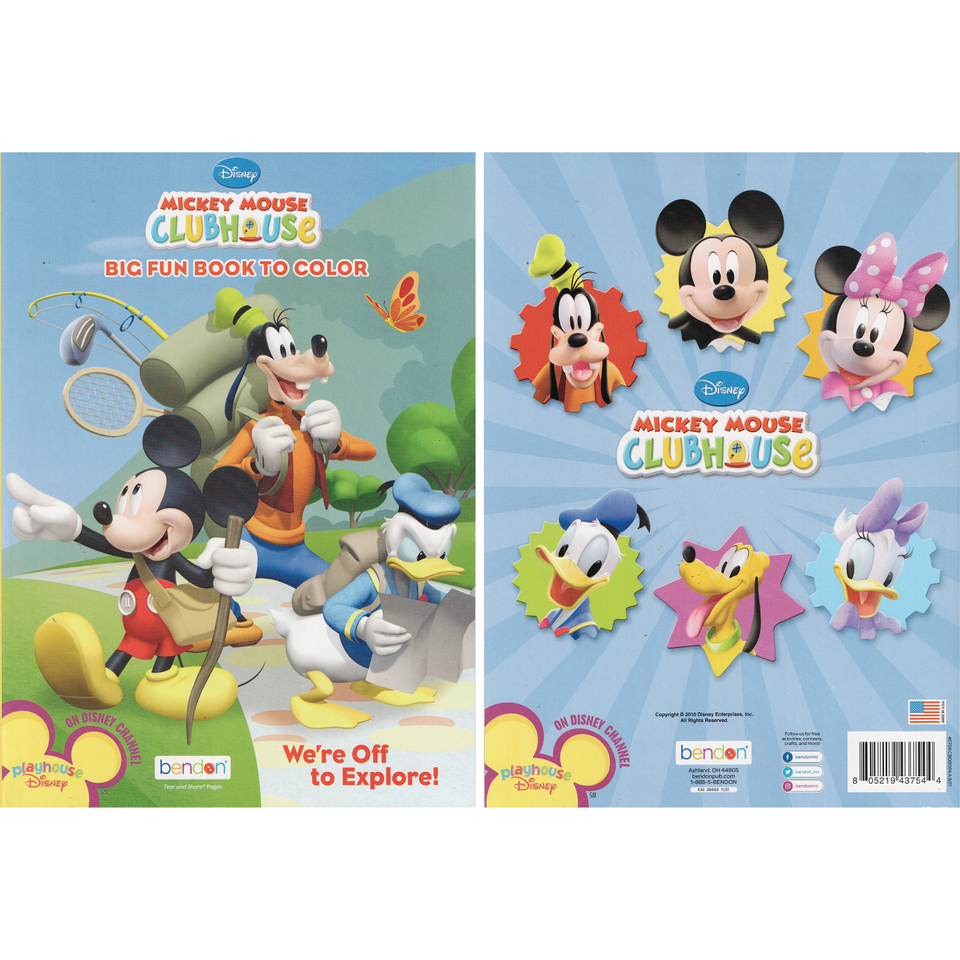 Disney Mickey Mouse Clubhouse - Big Fun Book to Color - We're off to explore! | eBay
