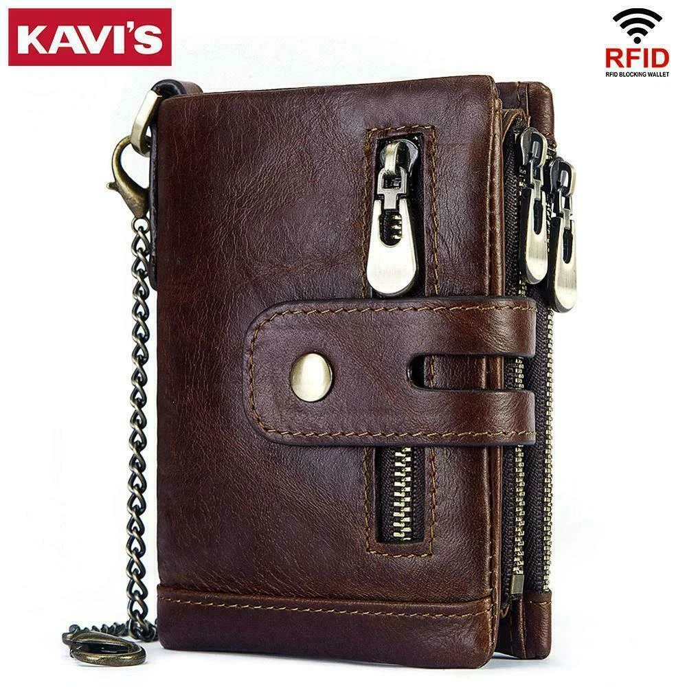 Billetera De Cuero De Vaca Para Hombres Monedero Cartera Elegante