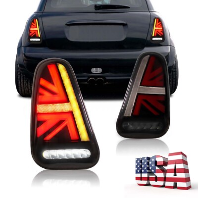 Pair LED Tail Lights For 2002-2006 BMW Mini Cooper R53 R52 R50 Rear Turn Lamps