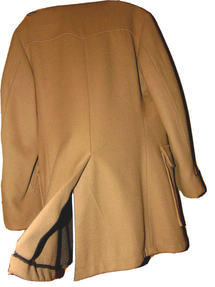 VINTAGE WEATHER CASTER MENS COAT BEIGE WOOL COAT FAUX FUR WESTERN STYLE COAT~M - Image 3 of 4