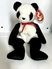 TY BEANIE BABY FORTUNE the PANDA BEAR - DOB 1997, On Tag 1998, Stamp Inside Tag
