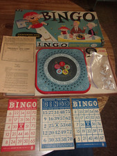 Vintage BINGO GAME SPINNER METAL LITHO TIN No 1165 PRESSMAN TOYS needs cards 