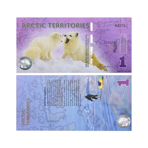 14pcs/set UNC Arctic Dollar Banknote Polar Bear Animal Collection Banknotes - Picture 2 of 19