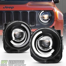 Blk 2015-2018 Jeep Renegade Led Drl Tube Mono-eye Projector Headlights Headlamps