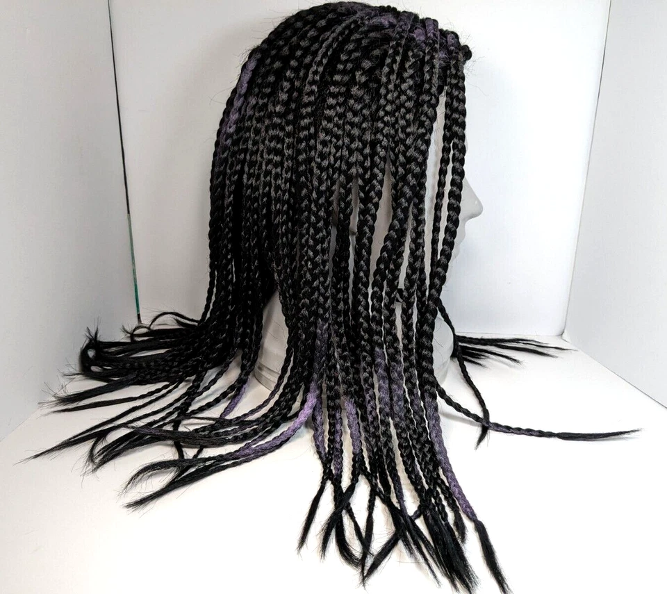 Парик 20» коробка косы черный 90-х Хэллоуин костюм для взрослых ретро косплей фиолетовый спрей - Изображение 4 из 4