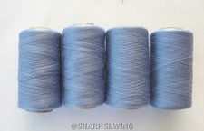 MISTY BLUE #665  SPUN POLYESTER SERGER & QUILTING THREAD 4 TUBES 1000 YDS. EACH