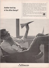 Allison 1967 Vintage Print Ad Paper Airplanes General Motors Engineering