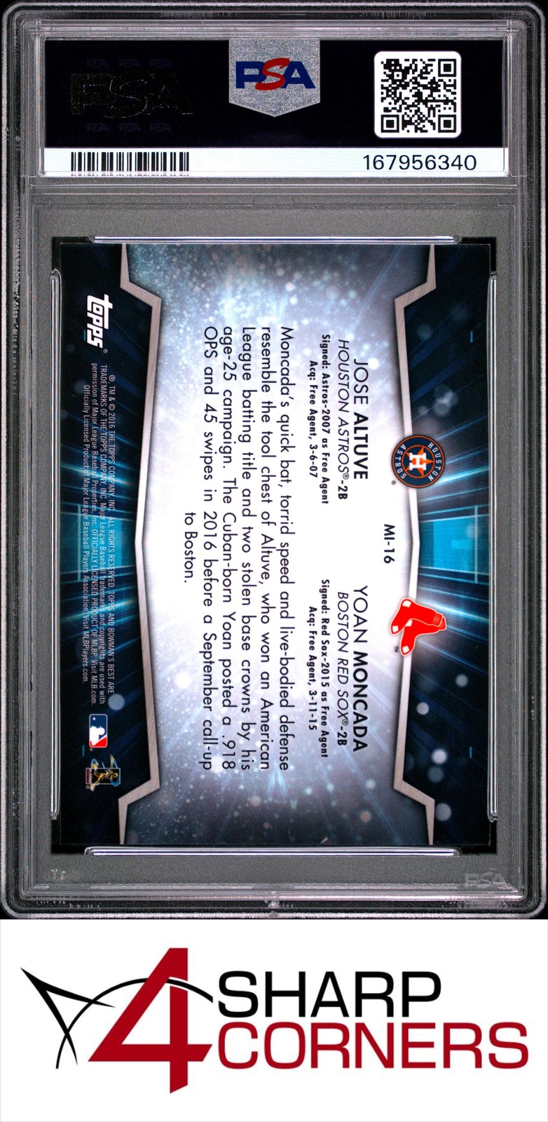 2016 BOWMAN'S BEST MIRROR IMAGE #MI-16 JOSE ALTUVE PSA 10 view 2