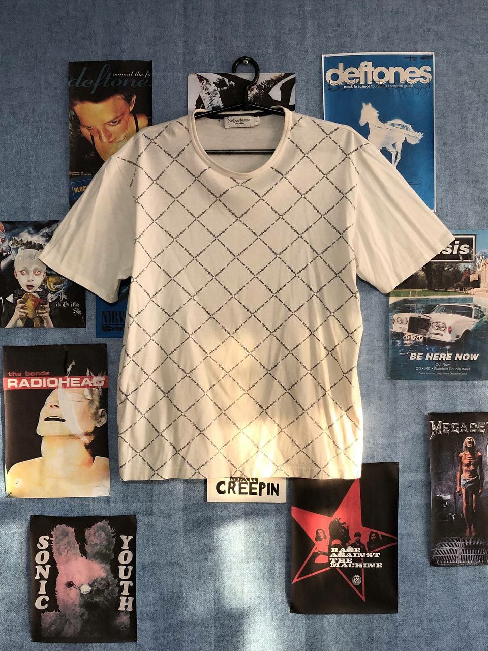 YSL Pour Homme Yves Saint Laurent multilogo a righe vintage