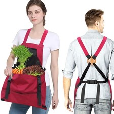 Gardening Apron with Pockets Gardening Apron for Harvesting Waterproof Adjust...