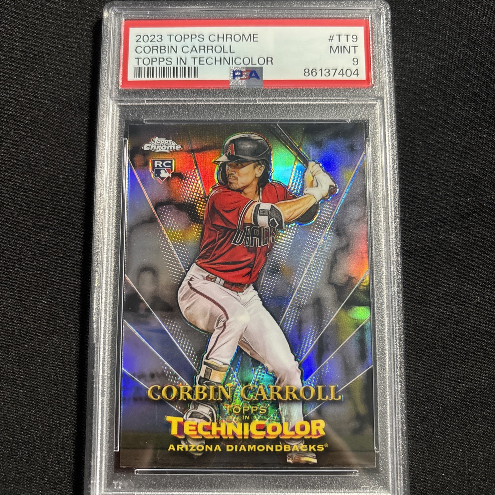 PSA 9 2023 Topps Chrome Corbin Carroll Rookie Topps In Technicolor RC #TT-9 🔥
