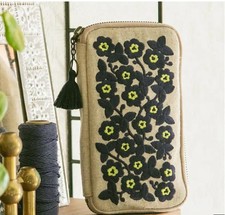 Hobonichi Techo Small Drawer Pouch Ukrainian Flowers Embroidery Case Organizer