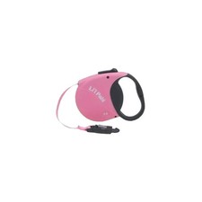 Li'l Pals Retractable Leash With Safety Web w/E-Z Snap, Pink, XS