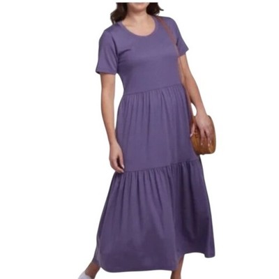 knee length dresses for ladies Taylor Purple Ruffle Tiered Maxi Dress – Pretty Little Babes Boutique main image 0