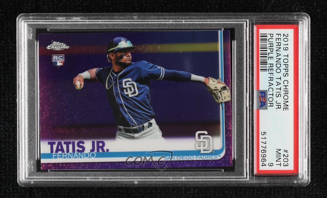2019 Topps Chrome Purple Refractor 21/299 Fernando Tatis Jr #203 PSA 9 MINT 0y8e