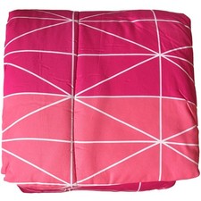 Hot Pink Ombre Geo Twin XL 5 pc Bed in a Bag Pink Set with Reversible Comforter