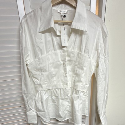 Line and Dot Women's Ivory Rene Poplin Top Large