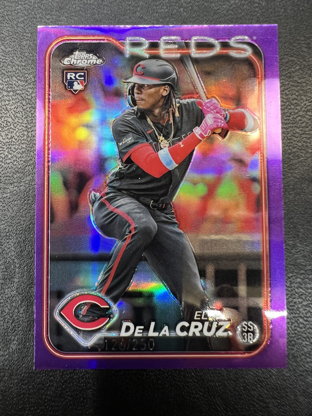 2024 Topps Chrome #44 Elly De La Cruz Purple Refractors #/250