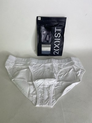 2xist Pima Cotton Bikini Brief White Underwear Mens Size L