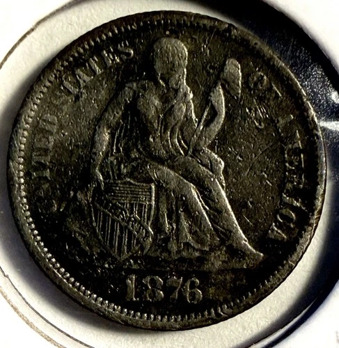 1876-P Seated Liberty Dime — photo from the most recent tracked eBay sale