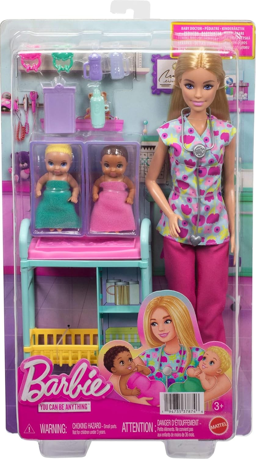 Barbie Careers Baby Doctor Playset w/ Doll & 2 Babies