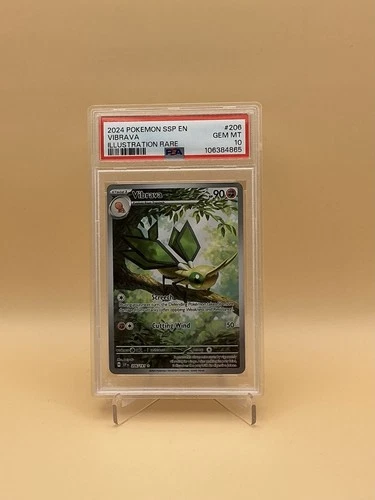 2024 POKEMON SSP EN-SURGING SPARKS #206 VIBRAVA ILLUSTRATION RARE PSA 10