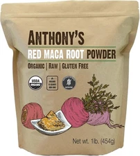Anthony's Organic Red Maca Powder, 1 lb, Raw, Gluten Free, Non GMO, Non