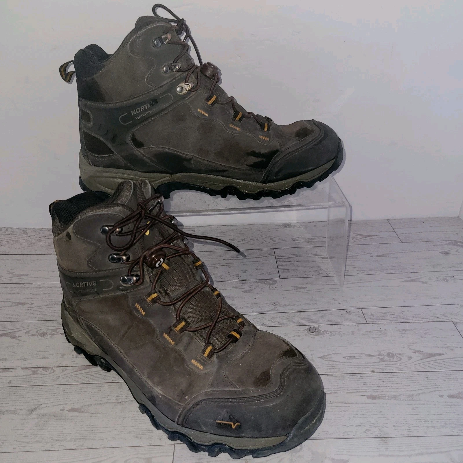 NORTIV 8 Men's Waterproof Hiking Boots Outdoor Lightweight Mens Size 8.5