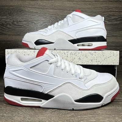 Nike Men's Air Jordan 4 RM White Fire Red Athletic Shoes Sneakers