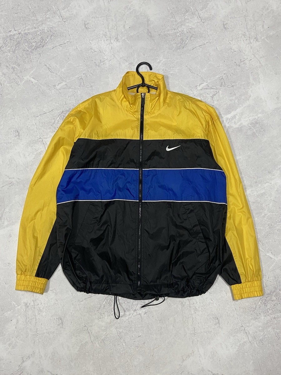Nike Jacket Big Swoosh Logo Zip Vintage 90s Style Windbreaker | eBay