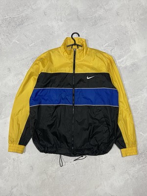 NIKE ビッグスウッシュ　90s ナイロンジャケット　フルジップ Nike Jacket Big Swoosh Logo Zip Vintage 90s Style Windbreaker | eBay