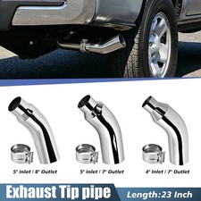 4 5 Inlet 7 8 Outlet 23 Long Exhaust Turndown Tip Chrome Silver Universal