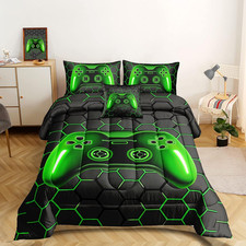 5 Pieces Bed in a Bag Gamer Bedding Set for Boys Kids Adult Gaming Comforters Se