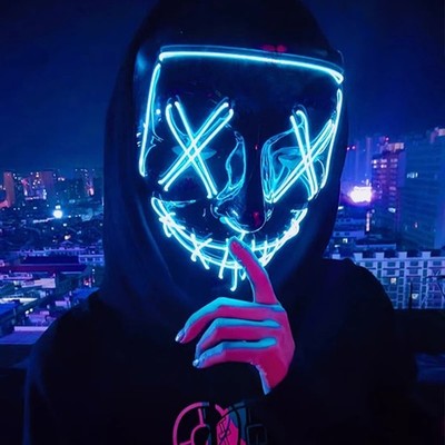Drahtlose LED Halloween Party Maske Neon Purge Maske Horror Halloween Glowing