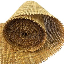 18" Natural Brown Rattan Cane Webbing Roll 12ft for Caning Furniture Chairs