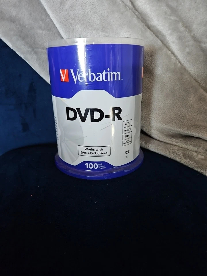 100 VERBATIM 16X DVD-R  Logo 4.7GB Media Disc NIB - Image 2 of 4