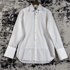 Brioni For Neiman Marcus Shirt Mens 38/15 Pearly Buttons Barrel Cuff Formal