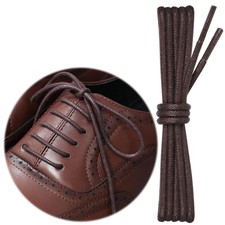 2 Pairs Dress Shoe Laces for Mens Leather Shoes 1/8" 31Inch 80cm , Dark Brown