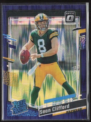 2023 Donruss Optic #242 Sean Clifford Purple Shock Green Bay Packers (C4)