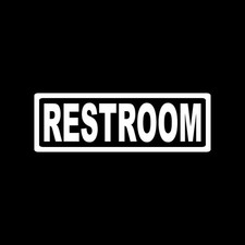 Restroom Decal Sticker White Office Door Signage Die Cut Vinyl