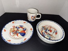 Tiffany Co Child Dinnerware Set 3pc Nautical Porcelain Seashore Free Shipping