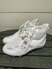 IF5117 Men  s sz 9 adidas ADIZERO Chaos Football Mid Cleats Lineman white silver