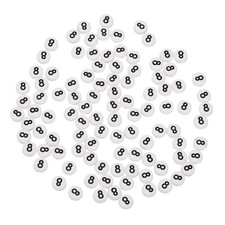 100 Pcs 4x7mm Round White Acrylic Number 8 Beads Number Spacer Beads