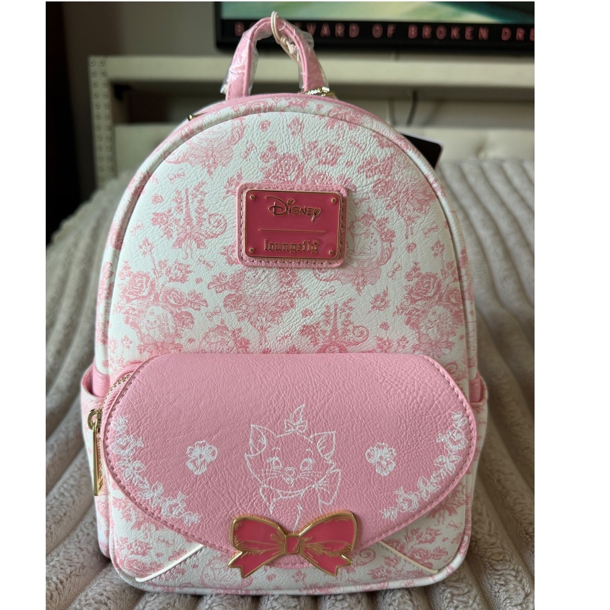 Disney Aristocats mini pink backpack Loungefly Disney The Aristocats Marie Pink Floral All-over  main image 3