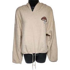 NB Boho Hoddie Large Beige Mushroom Earth Toned Pullover Cottagecore Van Life 