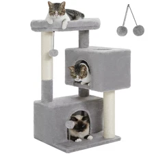 Cat Tree for Large Cats Cat Tower for Indoor Cats up to 10Kg with 2 Large Condos