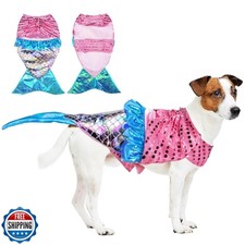 Mermaid Dog Halloween Costume - Funny Shiny Dog Clothes Mermaid Costume for S