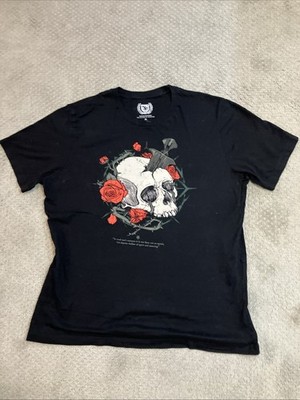 Bungie Destiny 2 The Chasm of Screams Skull Rose Graphic T-Shirt Mens XL Black