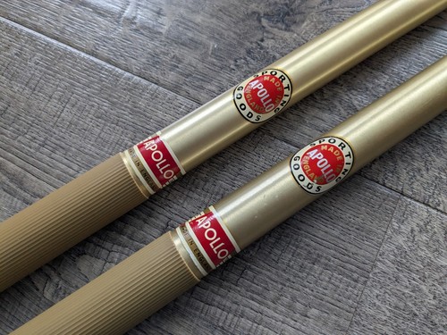 2 Vintage APOLLO Sports Goods Metal 2PC 18 oz 57" Snooker Pool Cues England