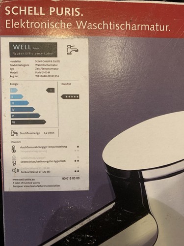 SCHELL WT-Armatur PURIS E HD-M, Elektron. Batteriebetrieb, Sensor, berührungslos - Bild 6 von 9